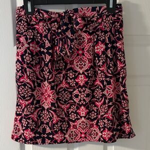 Floral Pink and Black Women's Skirt